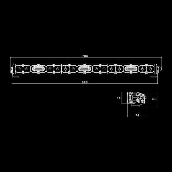 Nitro Maxx 110W 27″ Single Row Light Bar
