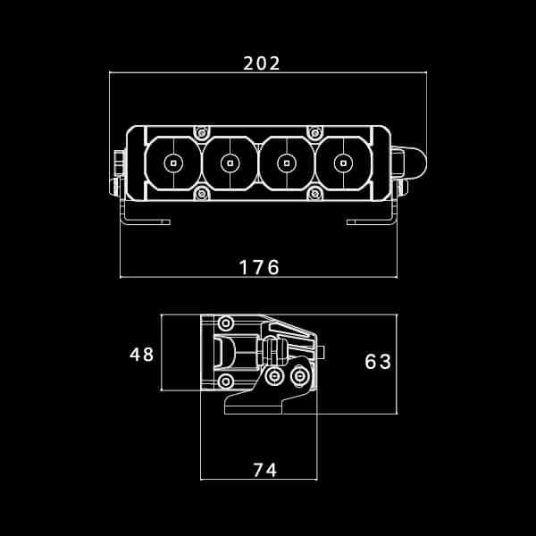 Nitro Maxx 20W 7″ Single Row Light Bar