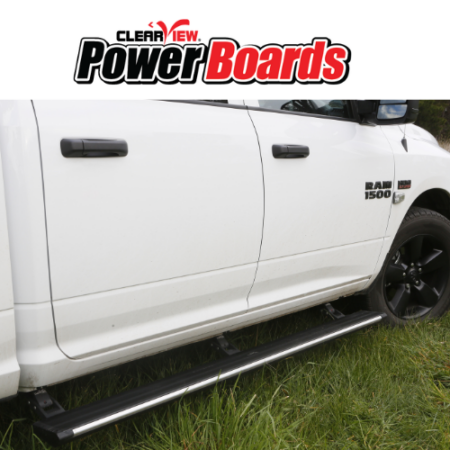 Dodge Ram 1500 (2015-2018) Clearview Accessories Power Boards Retractable Side Steps [Pair]