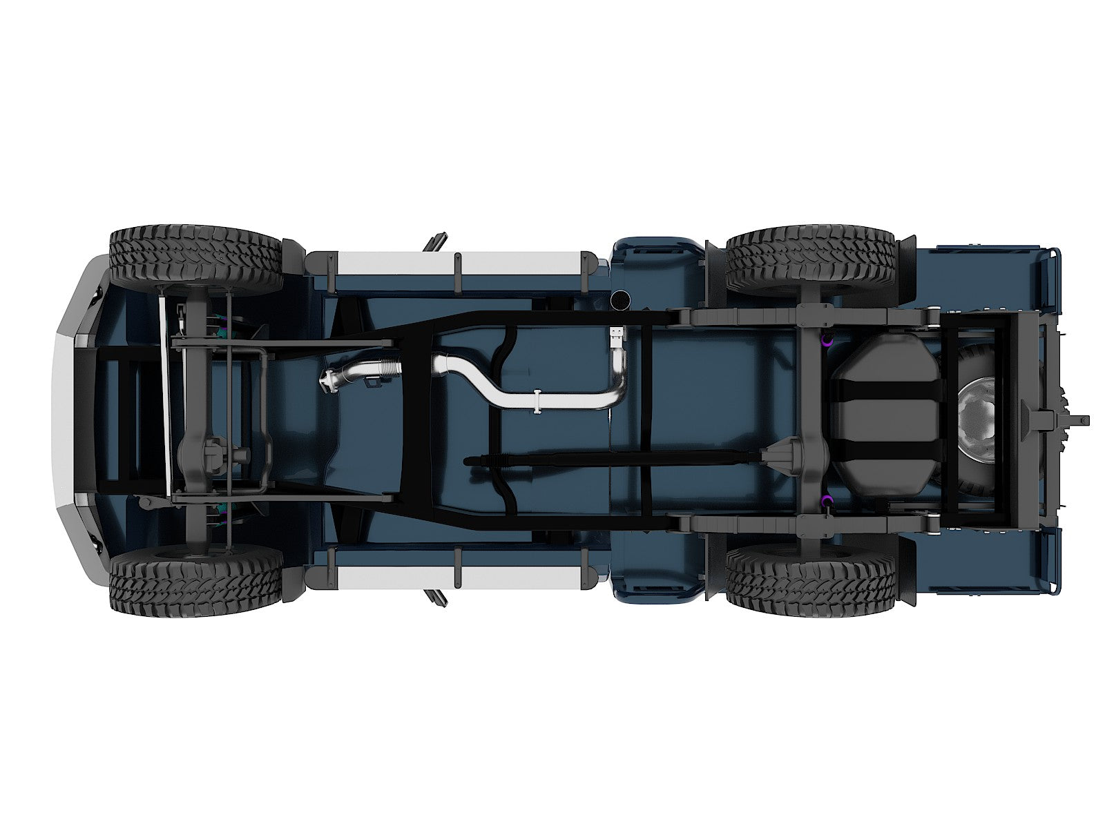 VDJ79 Single Cab, Single Tank Side exit exhaust.