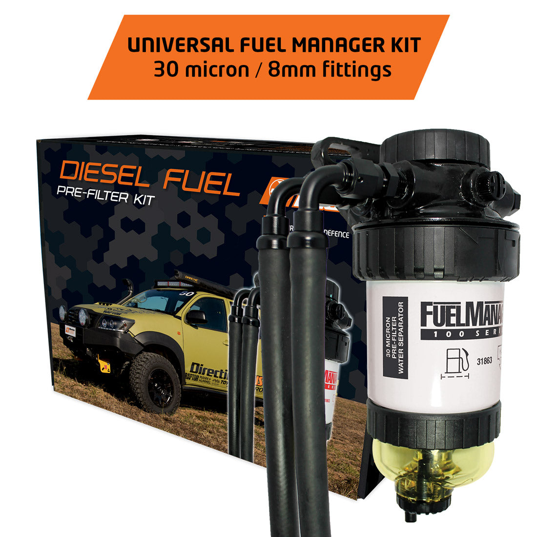 Diesel Pre-Filter Kit - 30 Micron Universal 8mm Fittings