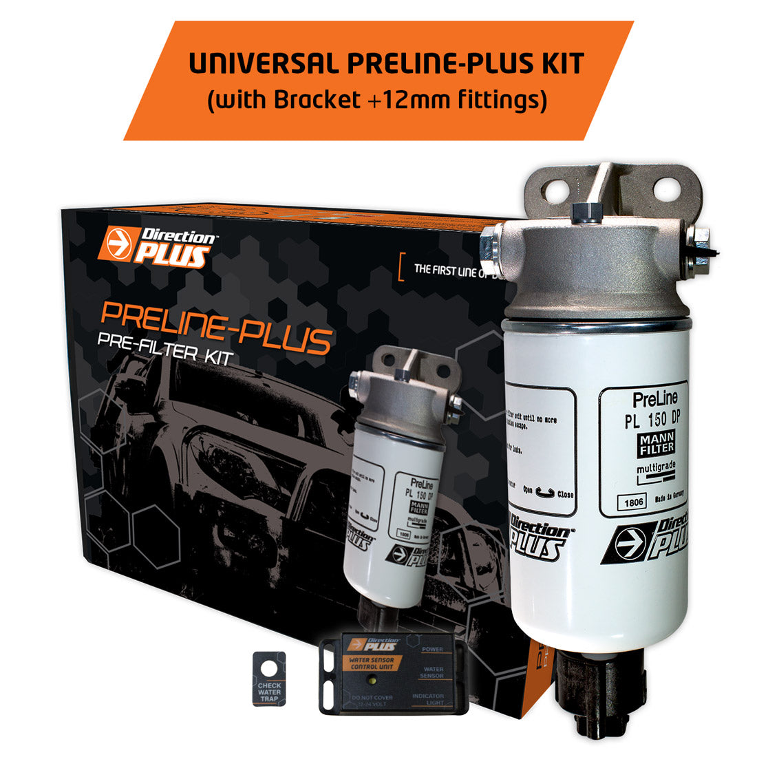 Preline-Plus Diesel Pre-Filter Kit - Universal 12mm With Bracket & Fittings