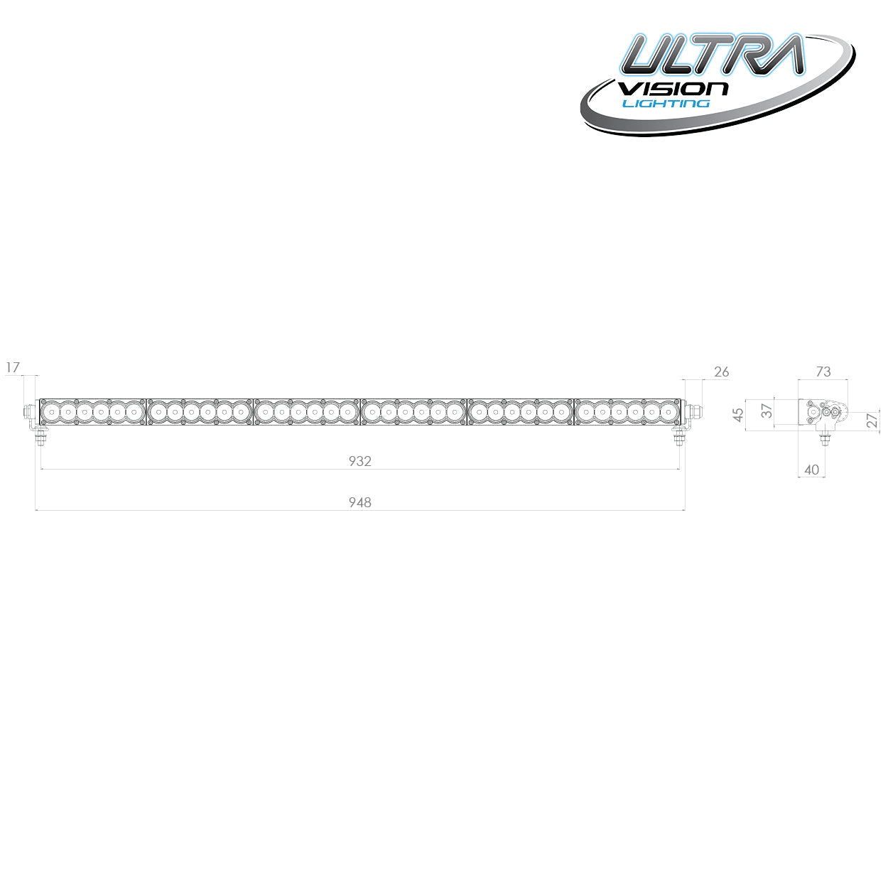 Ultra Vision Raptor 180 LED 39" Light Bar