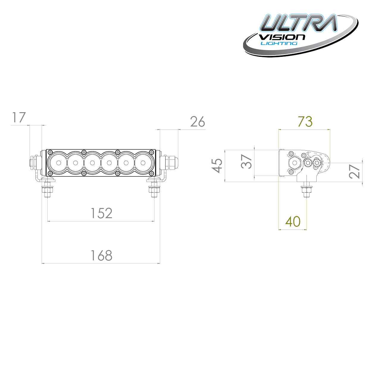 Ultra Vision Raptor 30 LED 8.5" Light Bar