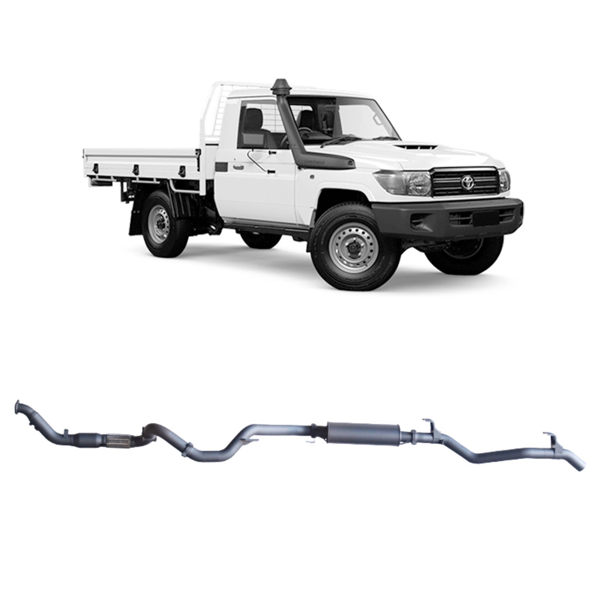 Redback Extreme Duty Exhaust to suit Toyota Landcruiser 79 Series Single Cab (03/2007 - 10/2016)