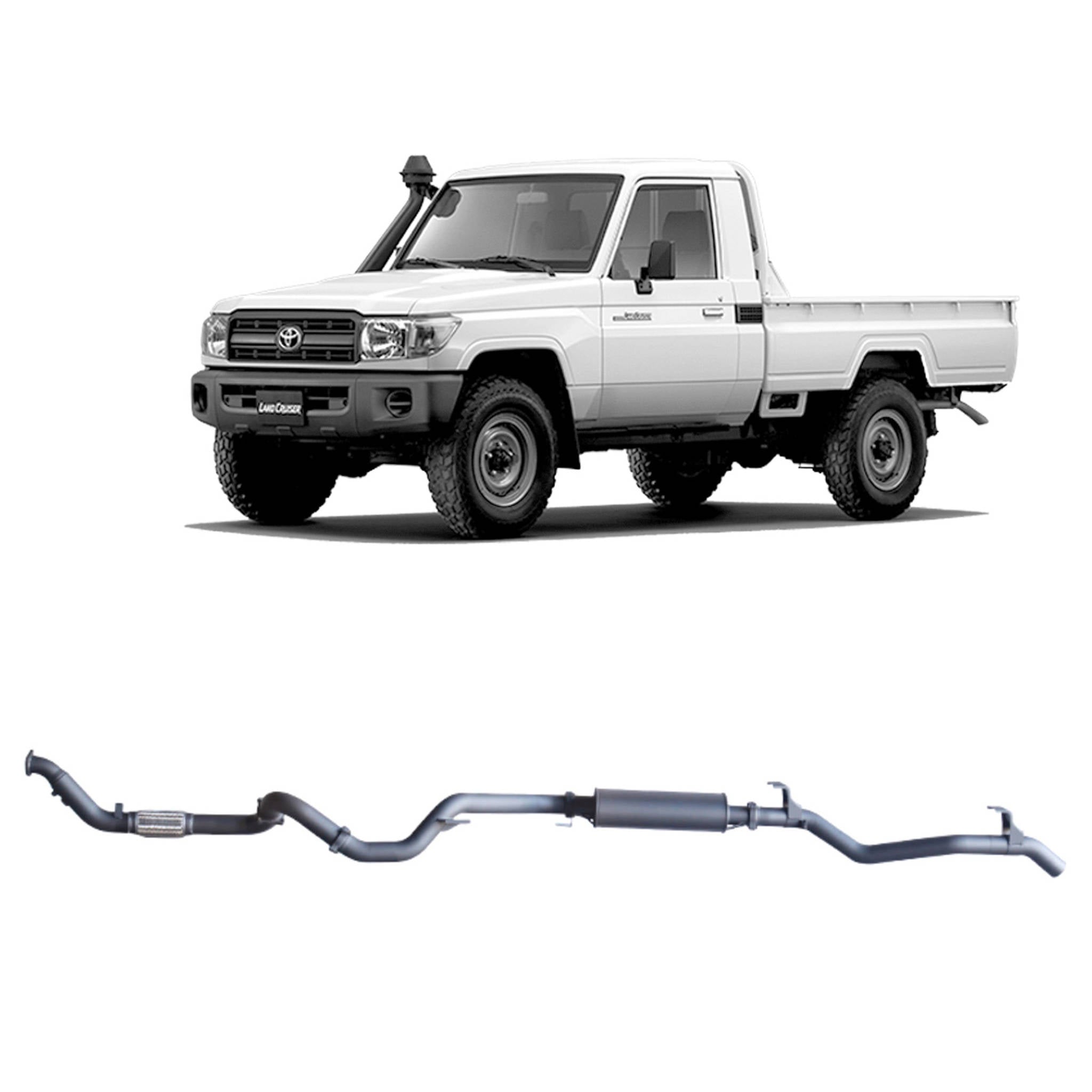 Redback Extreme Duty Exhaust to suit Toyota Landcruiser 79 Series Single Cab (03/2007 - 10/2016)