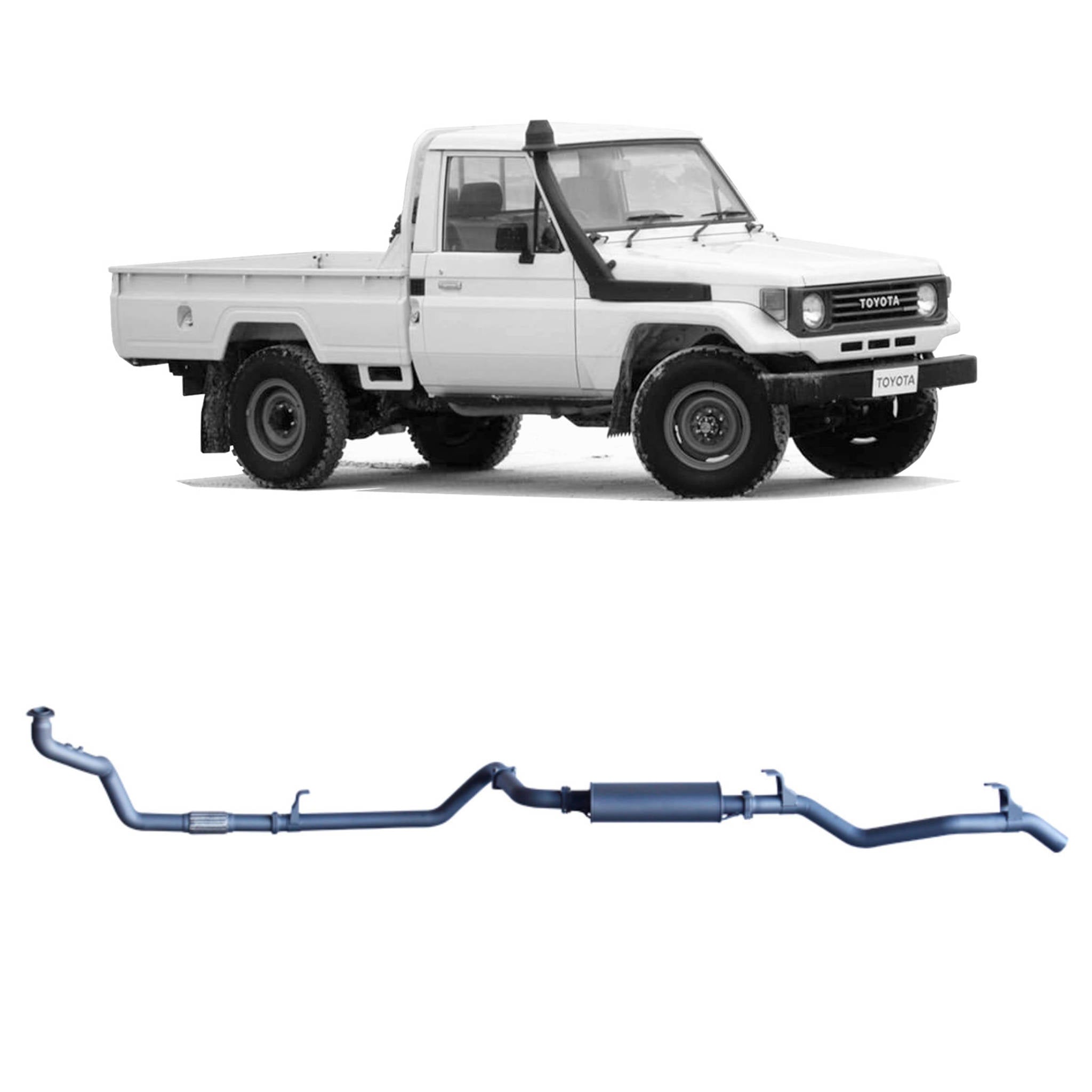 Redback Extreme Duty Exhaust to suit Toyota Landcruiser 78 Series (01/1990 - 01/2007), Toyota Landcruiser 75 Series (03/1990 - 11/1999)