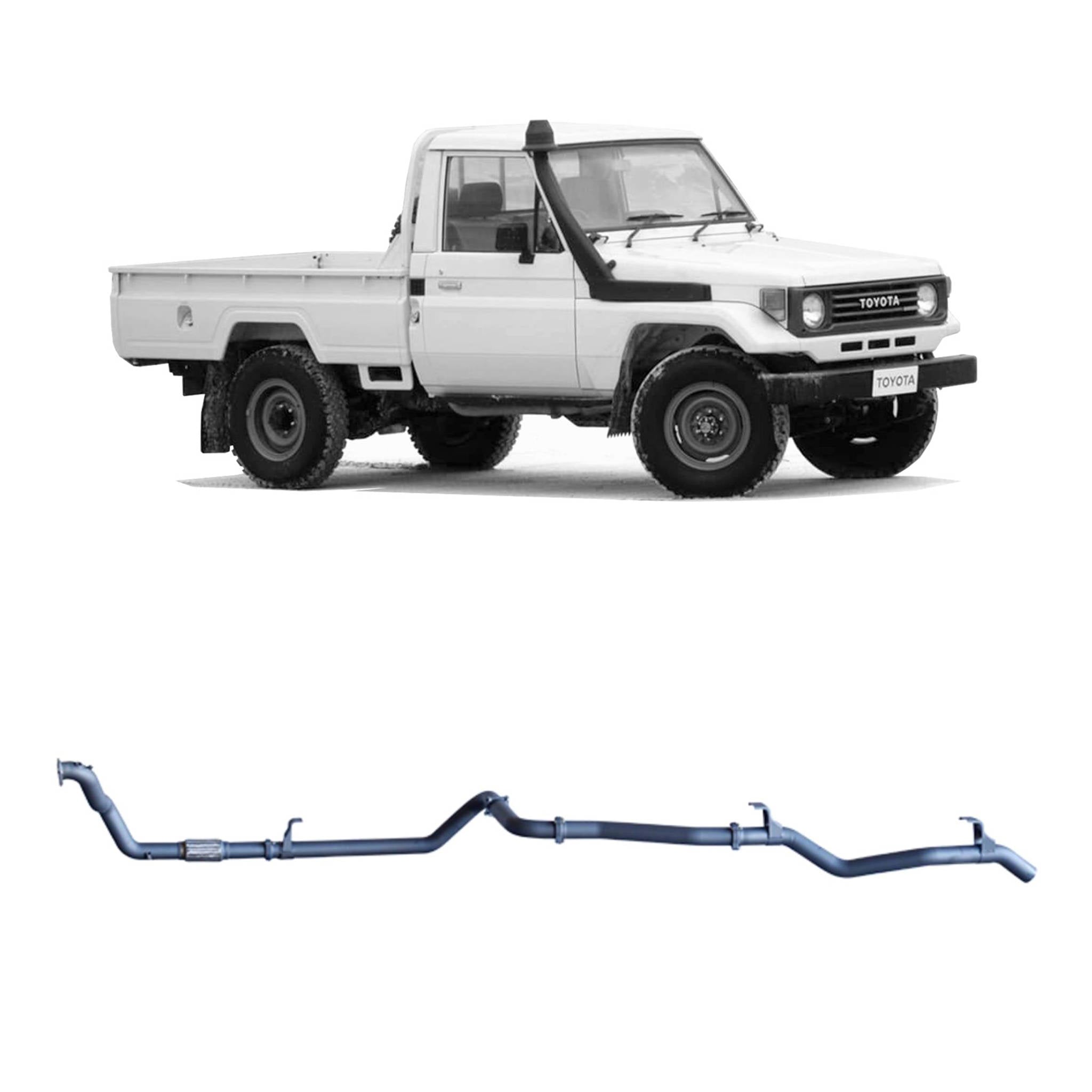 Redback Extreme Duty Exhaust to suit Toyota Landcruiser 78 Series (01/1990 - 01/2007), Toyota Landcruiser 75 Series (03/1990 - 11/1999)