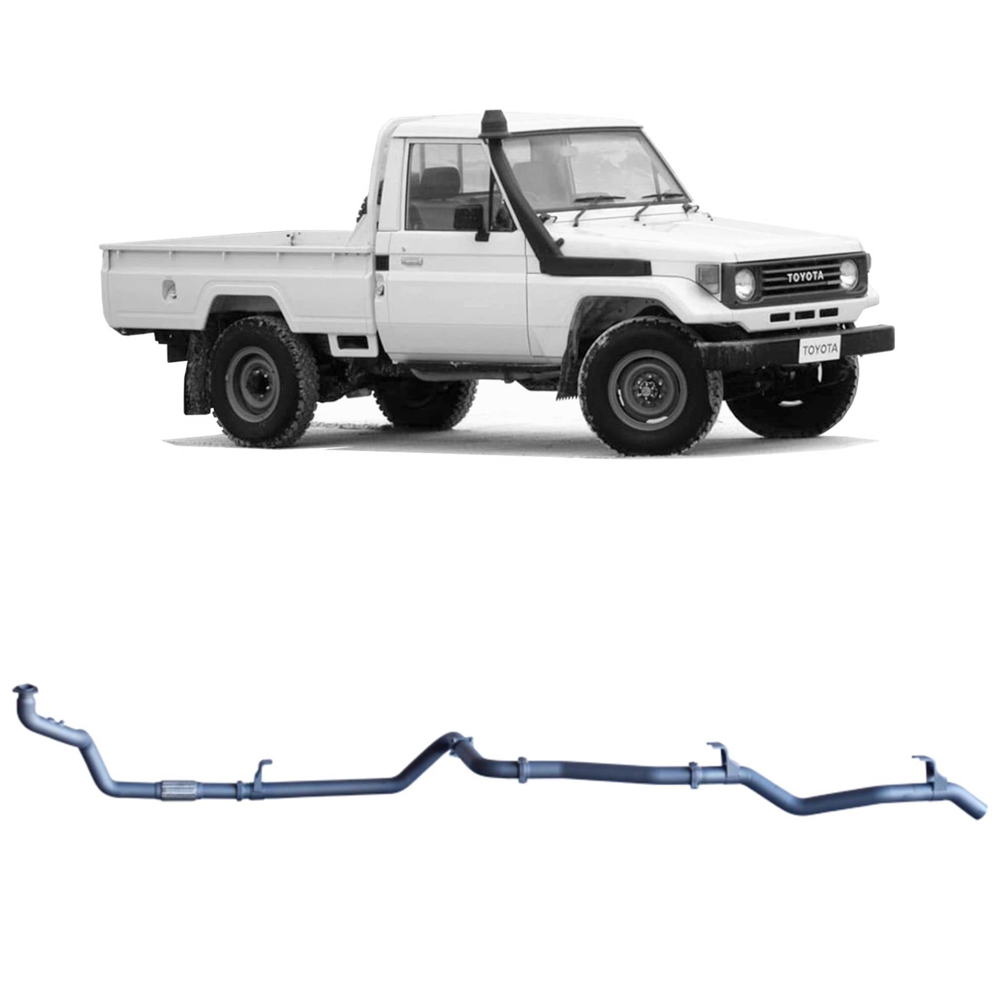 Redback Extreme Duty Exhaust to suit Toyota Landcruiser 78 Series (01/1990 - 01/2007), Toyota Landcruiser 75 Series (03/1990 - 11/1999)