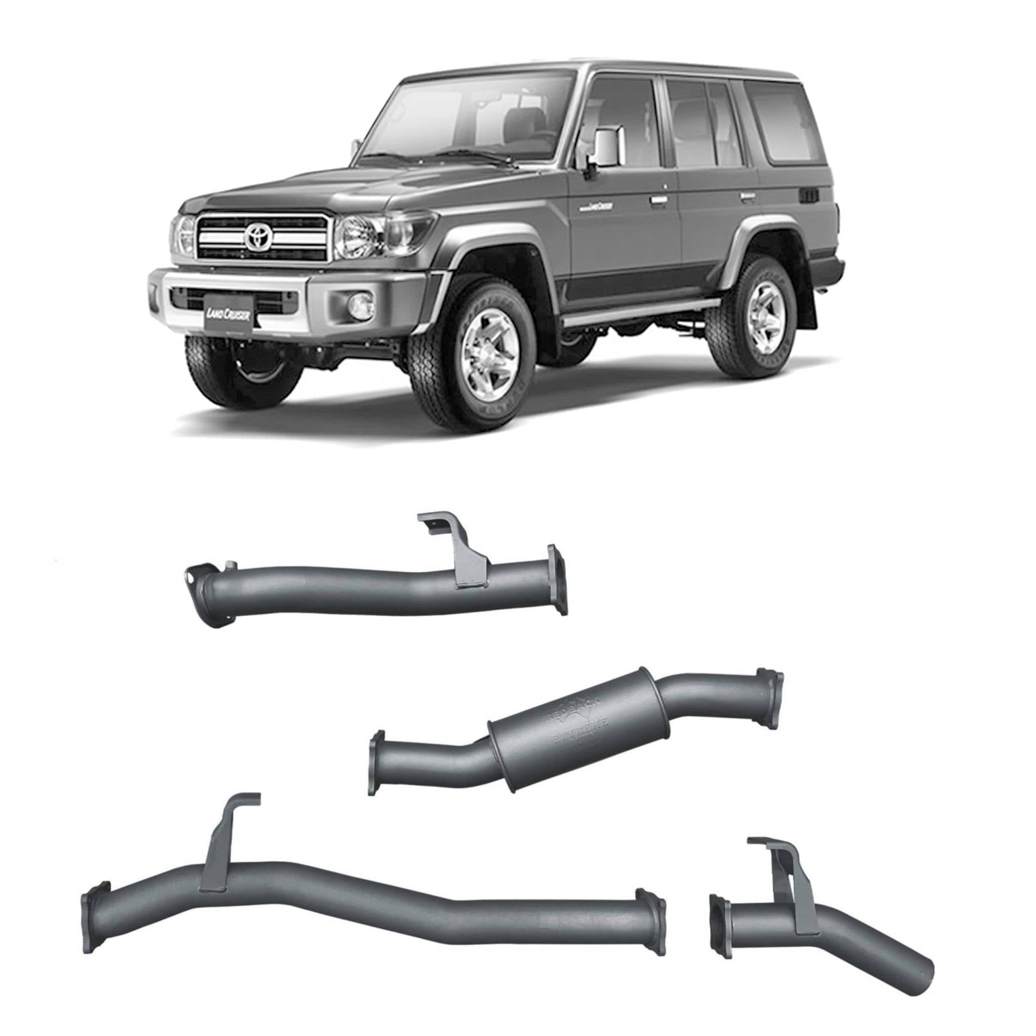 Redback Extreme Duty Exhaust to suit Toyota Landcruiser 76 Series Wagon (09/2016 - on)