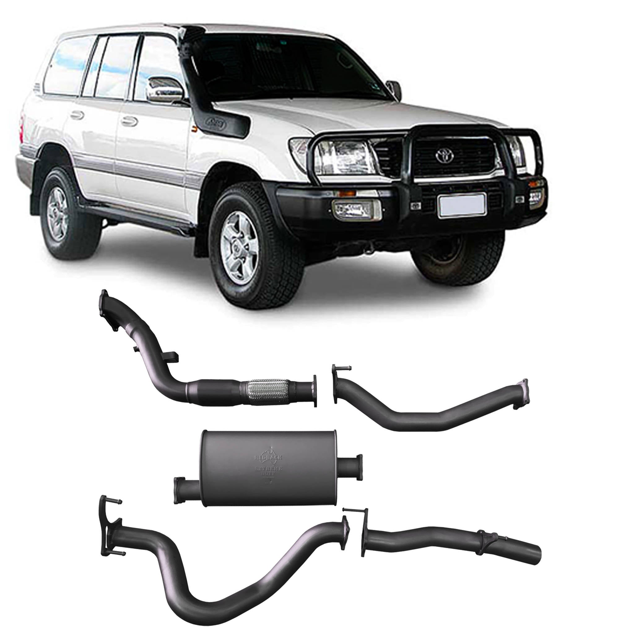 Redback Extreme Duty Exhaust to suit Toyota Landcruiser 100 Series 4.2L (10/2000 - 10/2007)