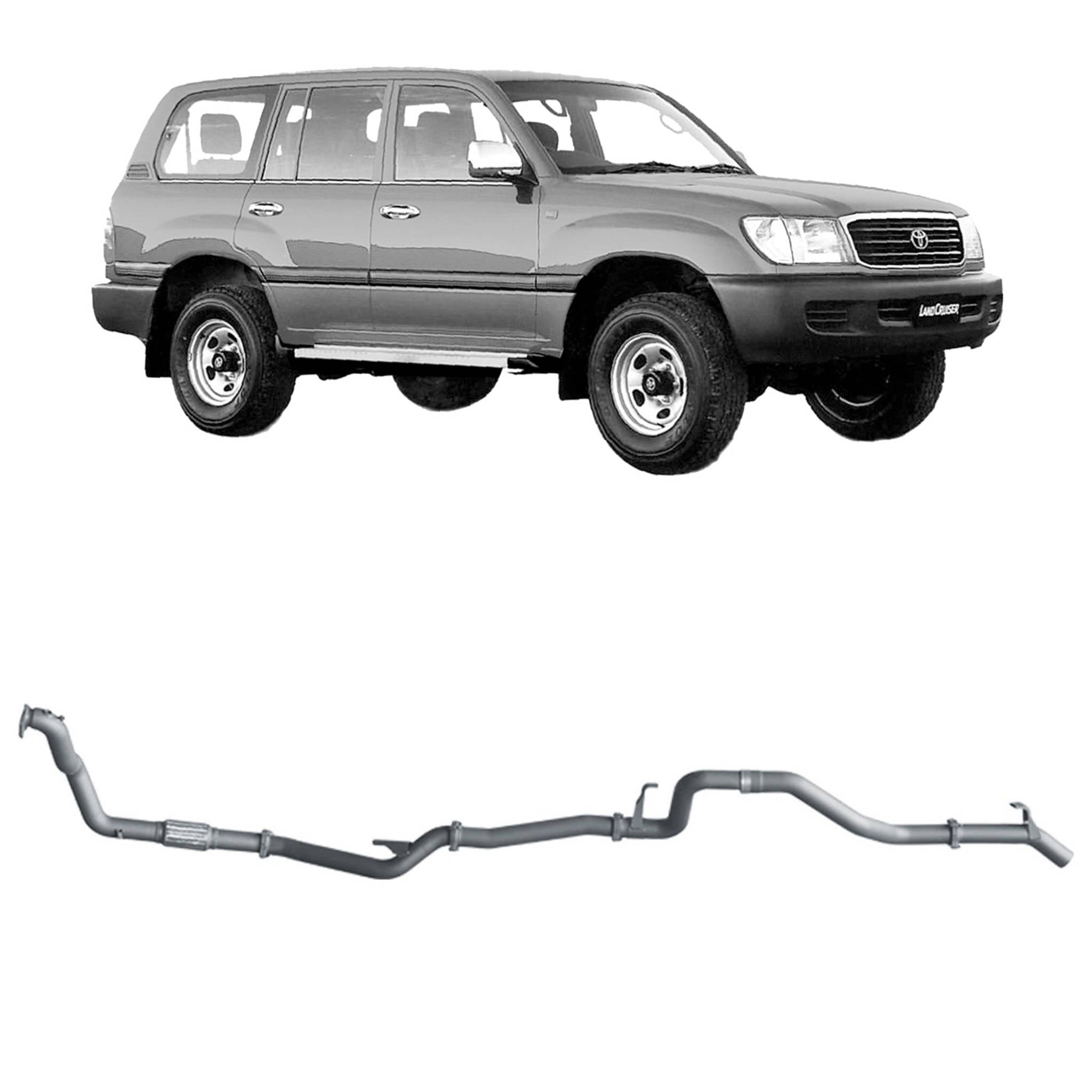 Redback Extreme Duty Exhaust to suit Toyota Landcruiser 105 Series Wagon (03/1998 - 10/2007)