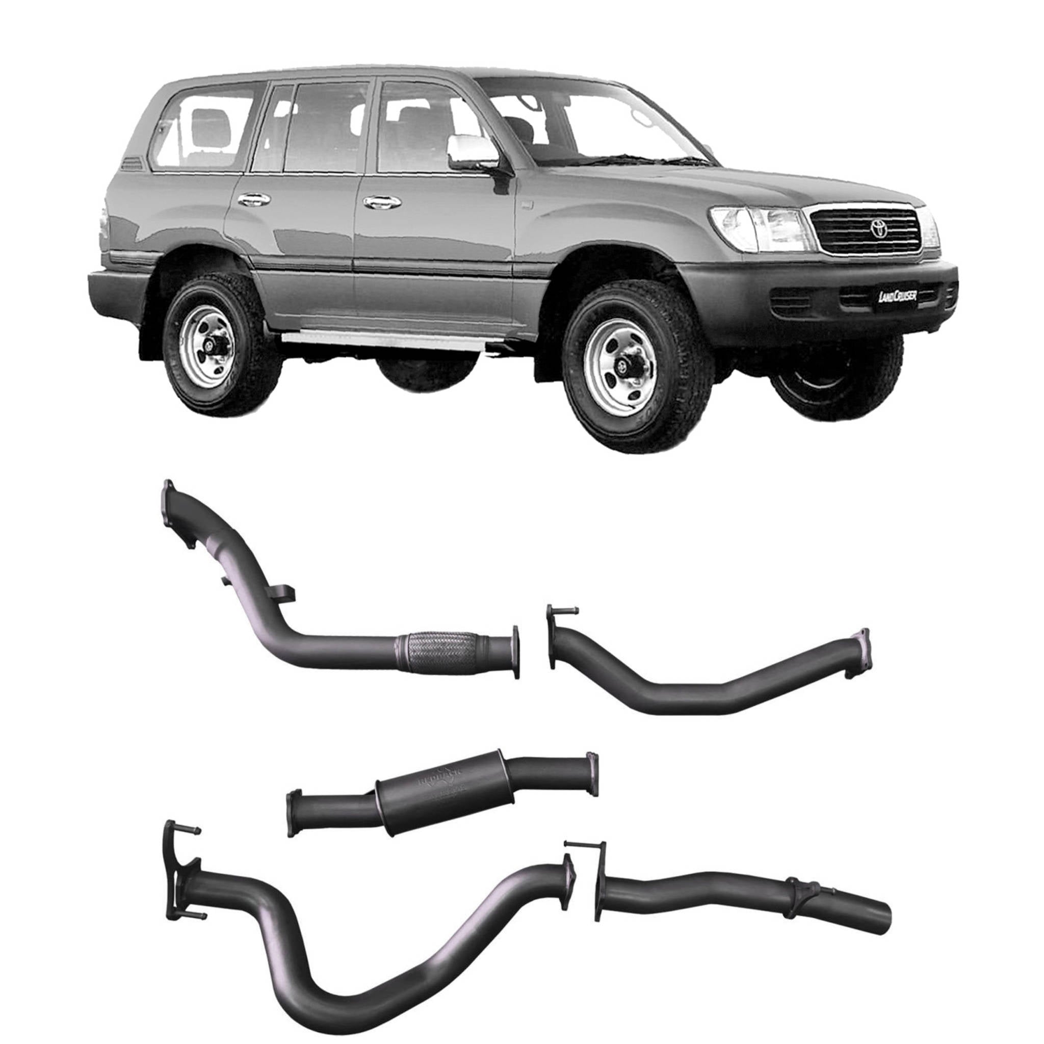 Redback Extreme Duty Exhaust to suit Toyota Landcruiser 105 Series Wagon (03/1998 - 10/2007)