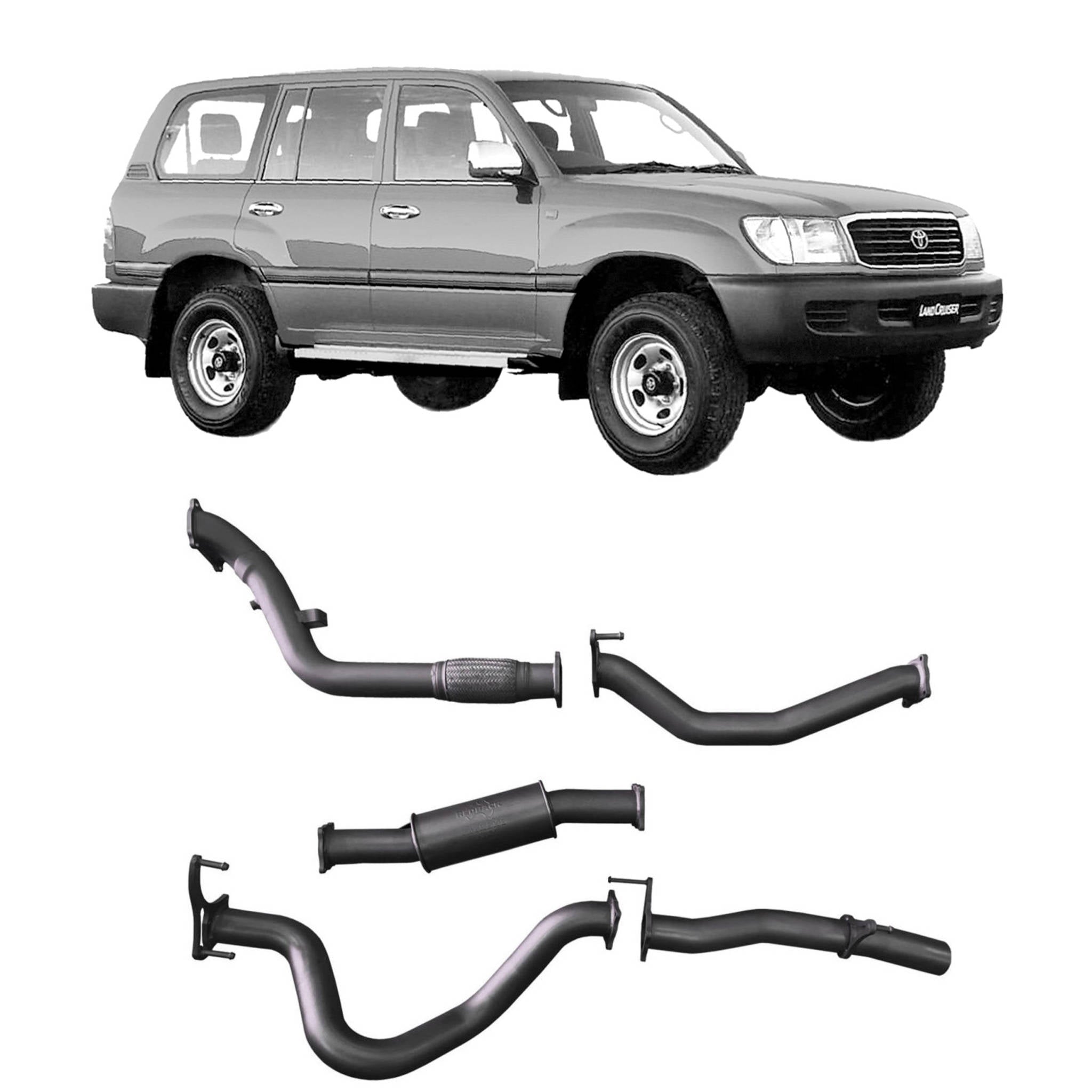 Redback Extreme Duty Exhaust to suit Toyota Landcruiser 105 Series Wagon (03/1998 - 10/2007)