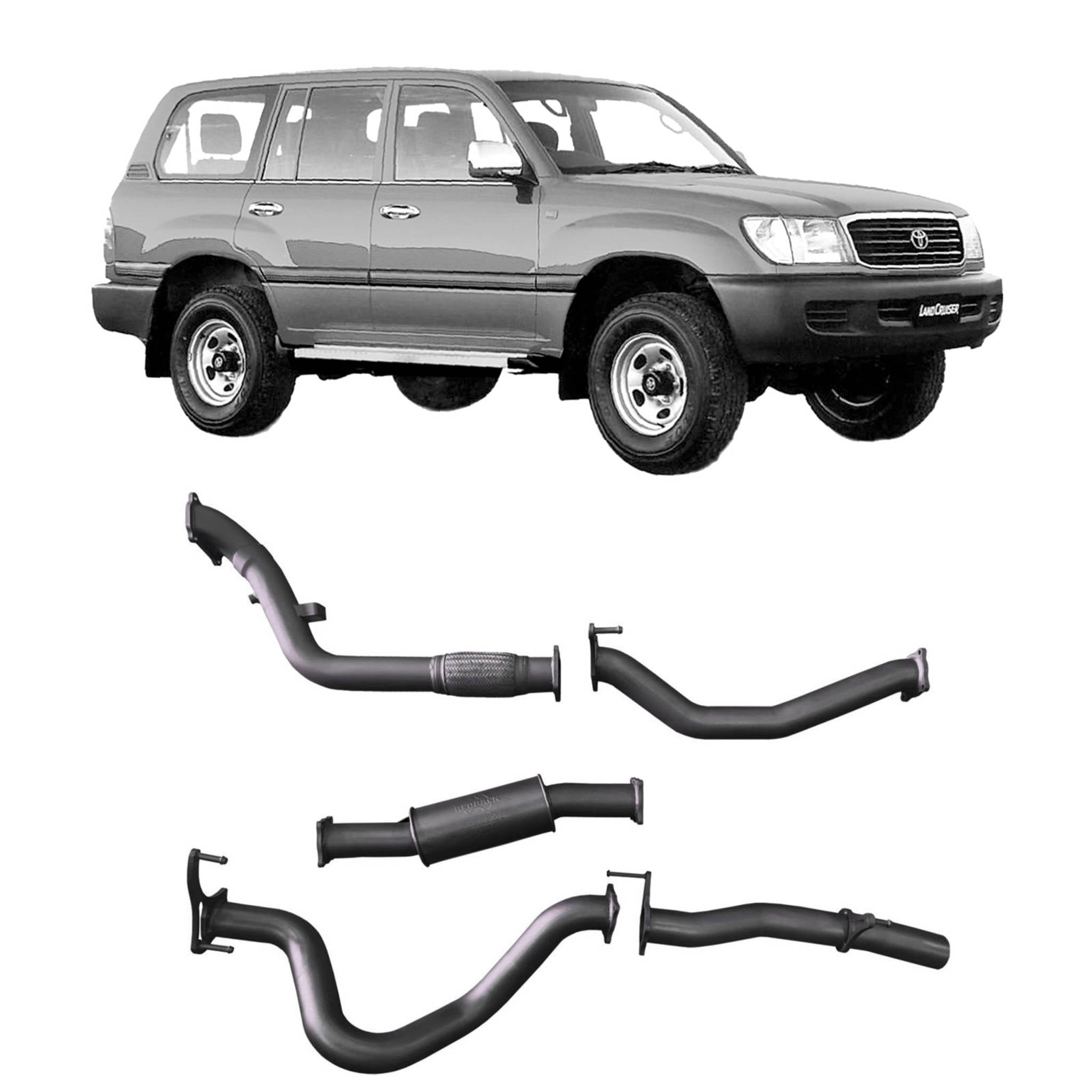 Redback Extreme Duty Exhaust to suit Toyota Landcruiser 105 Series Wagon (03/1998 - 10/2007)