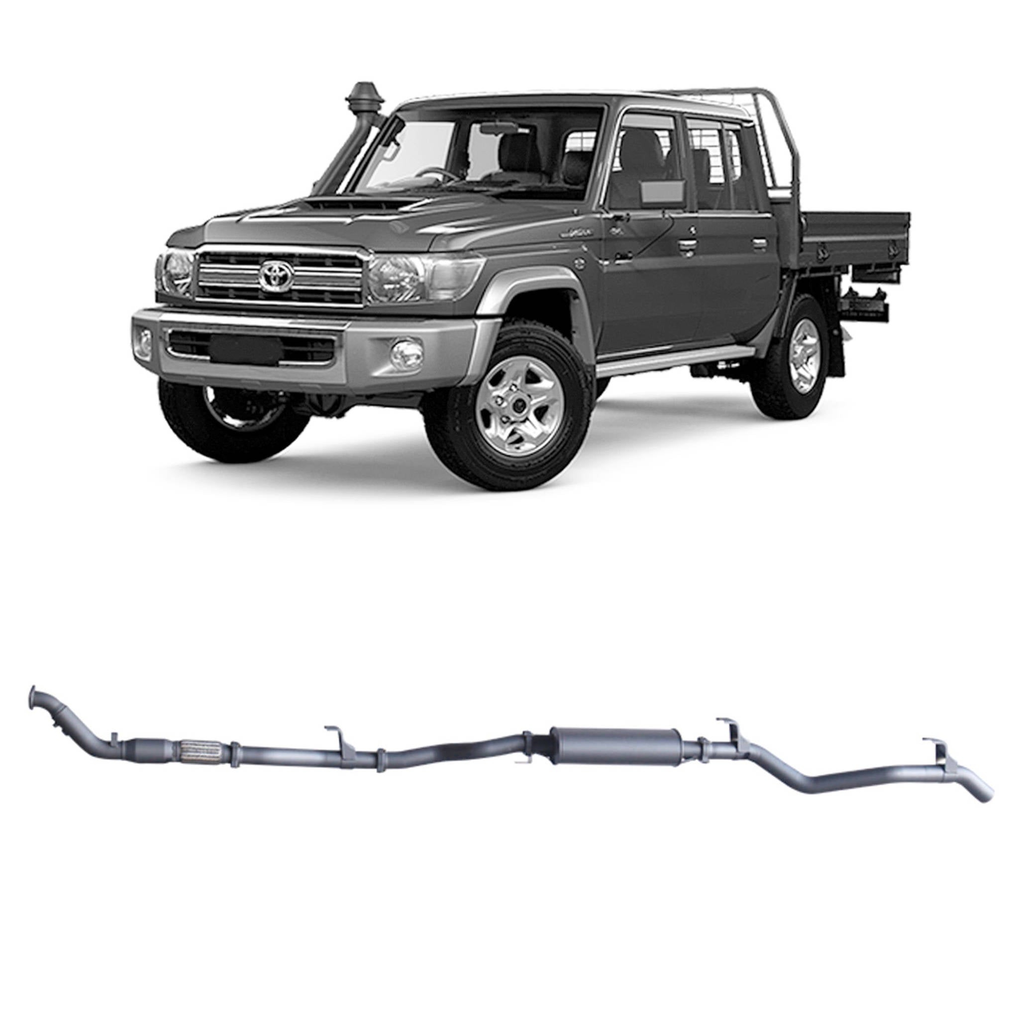Redback Extreme Duty Exhaust to suit Toyota Landcruiser 79 Series Double Cab (01/2012 - 10/2016)