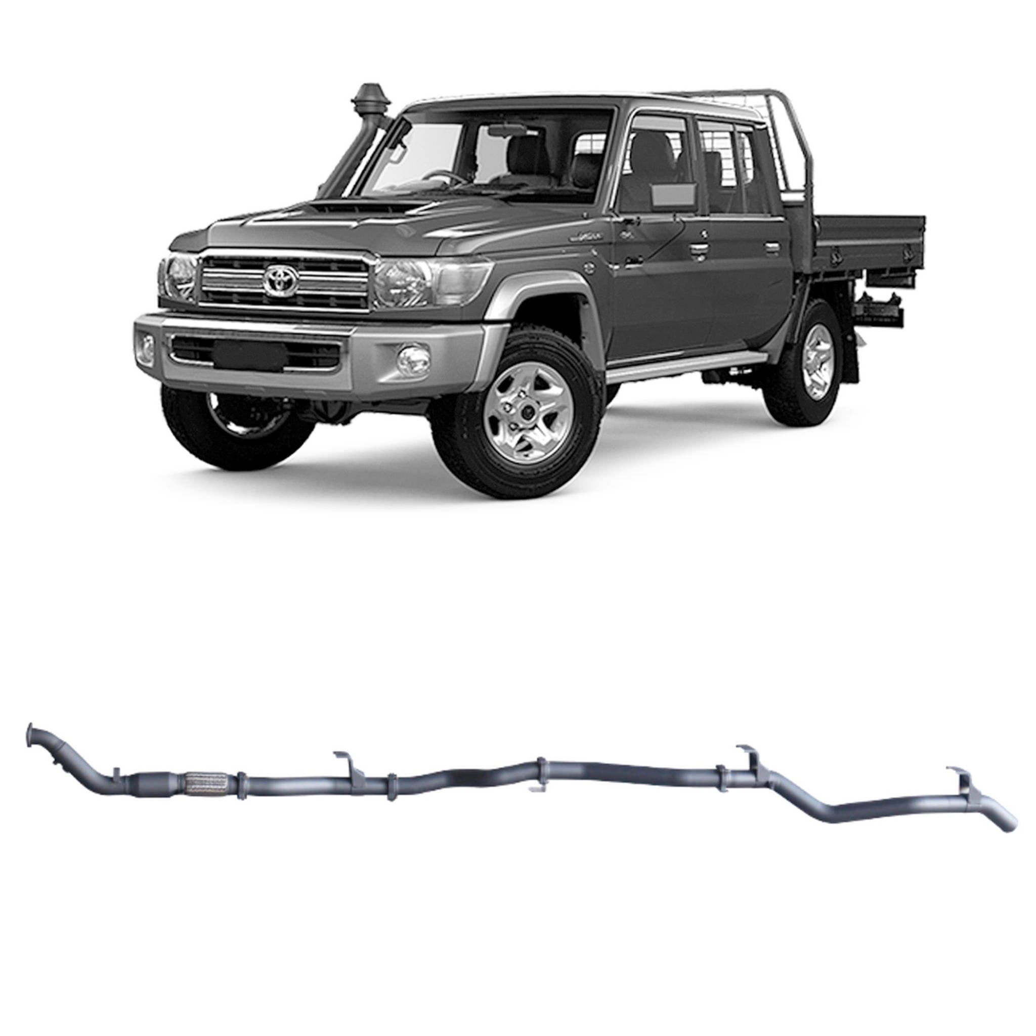 Redback Extreme Duty Exhaust to suit Toyota Landcruiser 79 Series Double Cab (01/2012 - 10/2016)