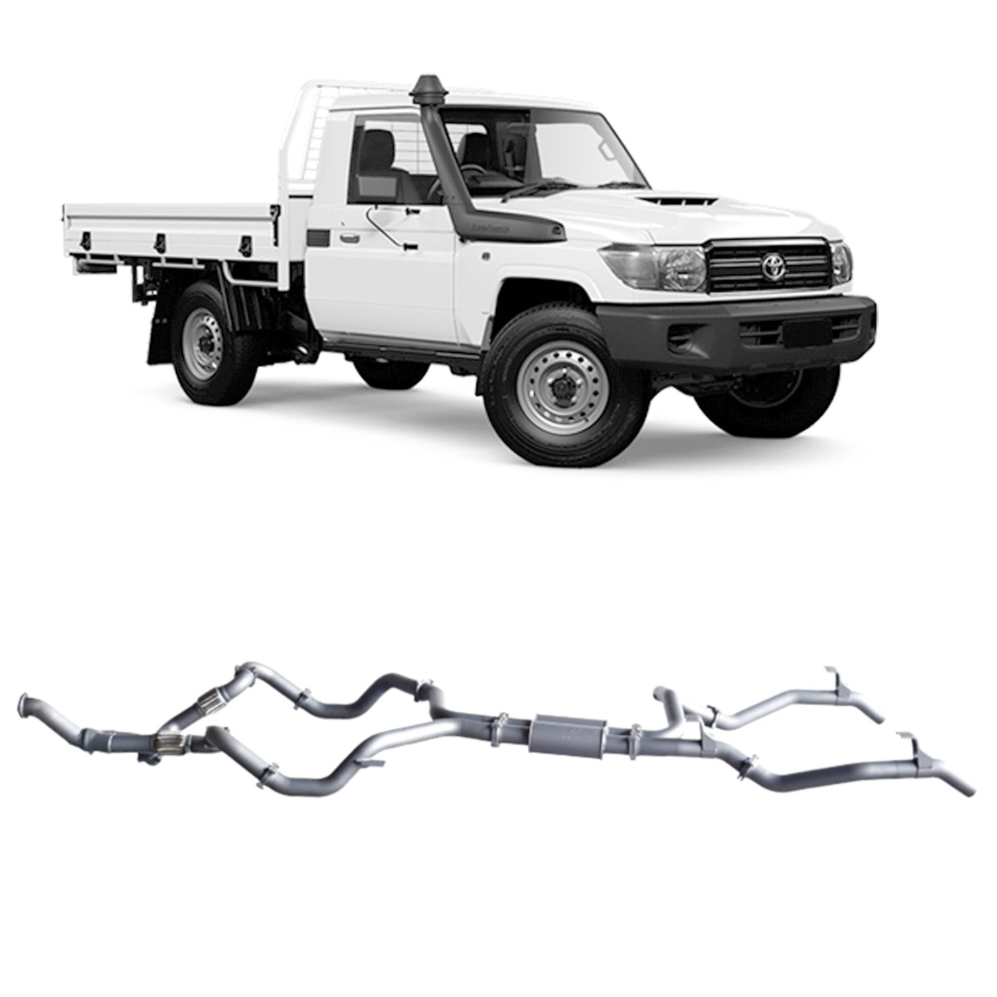 Redback 4x4 Extreme Duty Twin Exhaust to suit Toyota Landcruiser (01/2007 - 10/2016)