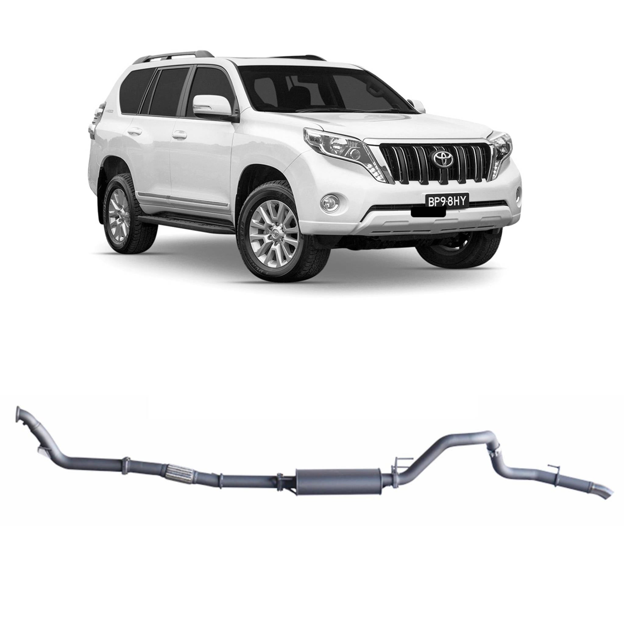 Redback Extreme Duty Exhaust to suit Toyota Prado 120/150 Series 1KD-FTV (11/2006 - 07/2015)