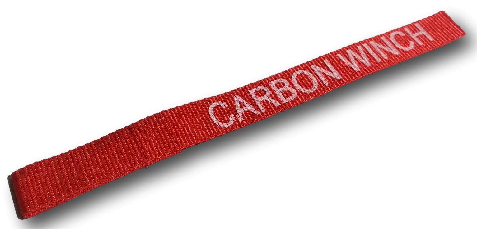 Carbon Winch Nylon Hook Strap with Logo - Carbon Offroad