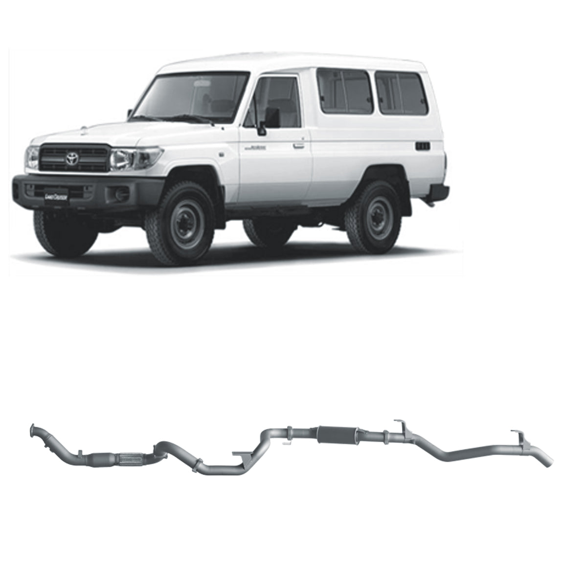 Redback Extreme Duty Exhaust to suit Toyota Landcruiser 78 Series 4.2L TD (01/2001 - 01/2007)
